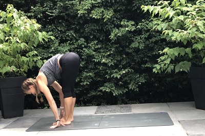 Yoga posture forward fold