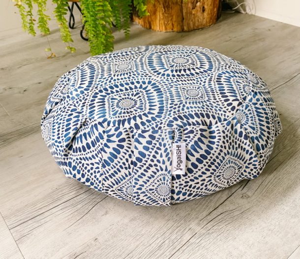 Aztec Blue yoga bolster zafu